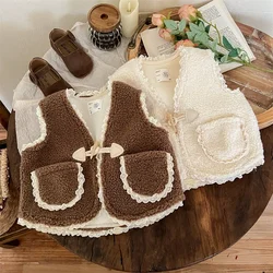 Kinderen Vest Nordic Retro Pastorale Stijl Baby Teddy Herfst Winter Warm Vest Voor Jongens En Meisjes Wind Vest Dragen Buiten