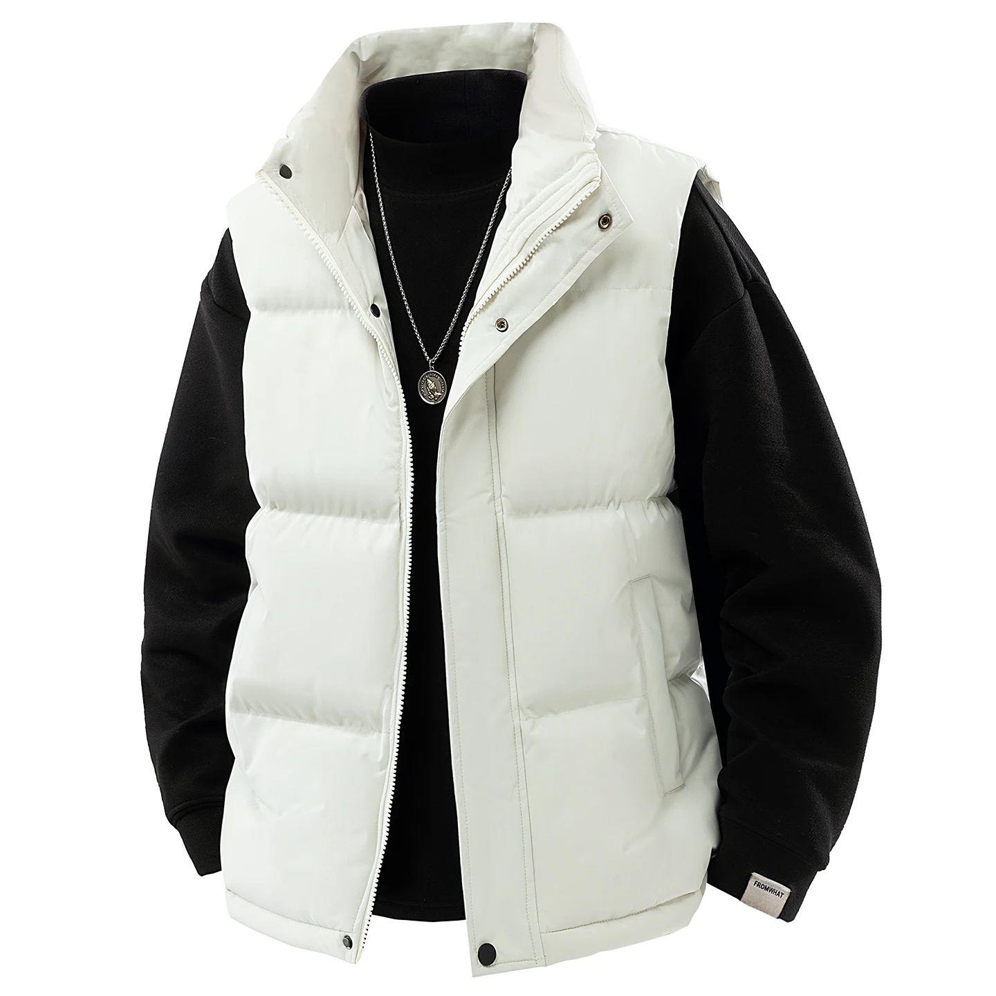 

Warmth Men's Vest oulder Pad Jaet Svel Sports Outerwear Youth Faion Autumn 2025 Polyester Stand Fit Casual Wear