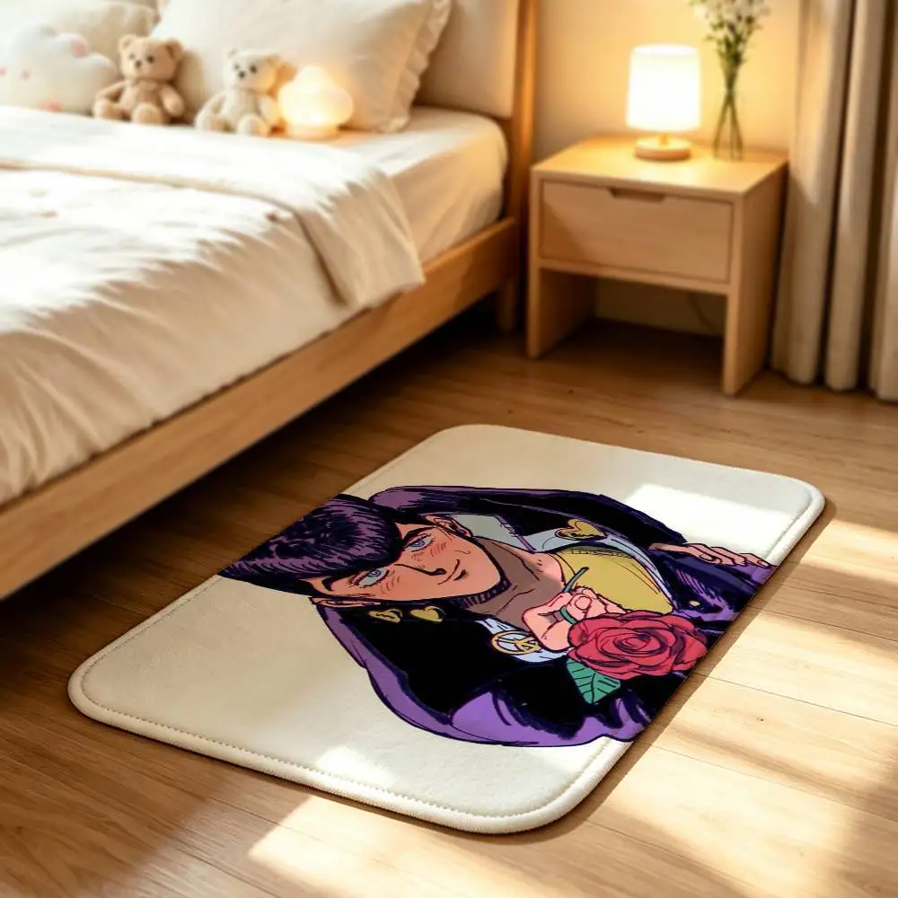 Tough Guy J-Josuke Higashikata Jojo Soft Comfortable Short Plush Rug Carpet Anti‑Slip Floor Mat Machine Washable Home Decor