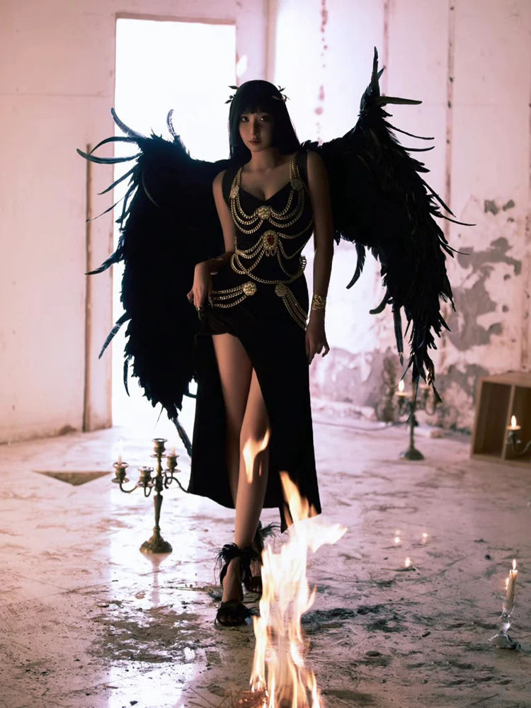 

Костюм Королевы для косплея Тёмного эльфа, аниме-костюм для сценических выступлений, наряд для студийной фотосессии 2023, женский традиционный этнический сценический костюм