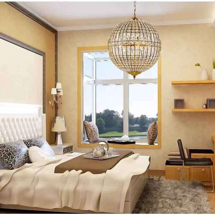 

Modern Luxury Spherical Crystal Chandelier. Indoor Chandelier. Suitable For Living Room, Bedroom, Kitchen, Indoor Space, Attic,