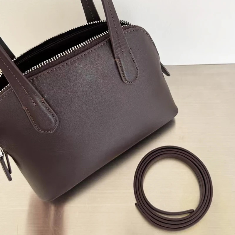 حقائب شل الجلدية الأصلية ذات الأحرف الأولى المخصصة مجانًا للنساء، حقائب يد ومحافظ فاخرة من تصميم المصممين لعام 2026، حقيبة كتف صغيرة بمقبض علوي من جلد البقر الطبيعي جديدة جودة عالية ًالشحن مجانا وصول الشحن السريع #5