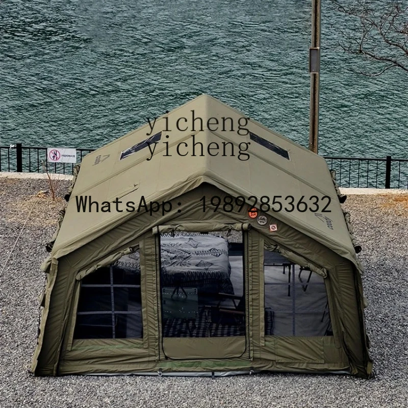 inflatable tent outdoor camping overnight weatherproof rainproof cotton camping large space
