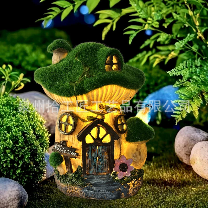 

Outdoor Solar Resin Craft Ornament Mushroom Solar Light Garden Statue Decoration Courtyard Landscape Light