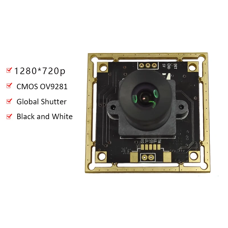 

Global Shutter 720P 120fps USB Camera Module High Speed Monochrome Black and White OV9281 Sensor UVC for Eye Tracking