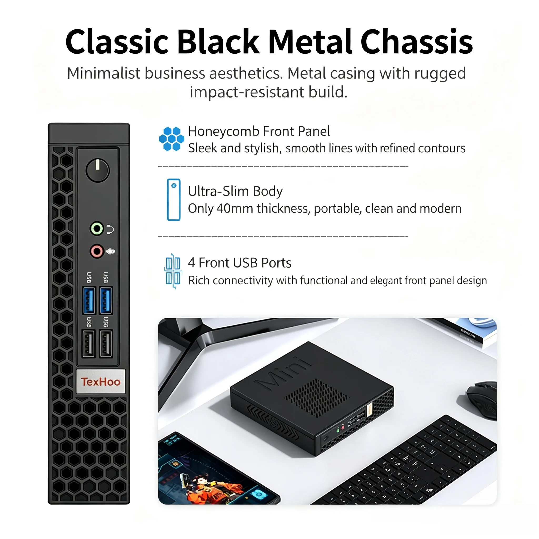 Texhoo Mini ITX PC AMD Ryzen 7 5700U R5 5600H 4600H FP6 DDR4x2 Dual Channel M.2 NVMe SATAx2 HDMI VGA LVDS 16G 256G Home Server