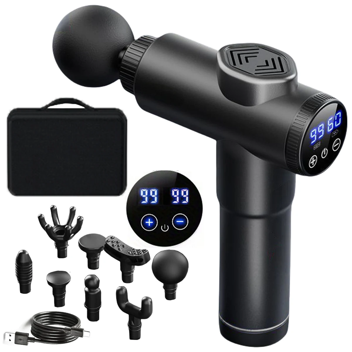 

Профессиональный массажный пистолет с 8 насадками для спортсменов, перкуссионный массажер для глубоких тканей, снятия боли