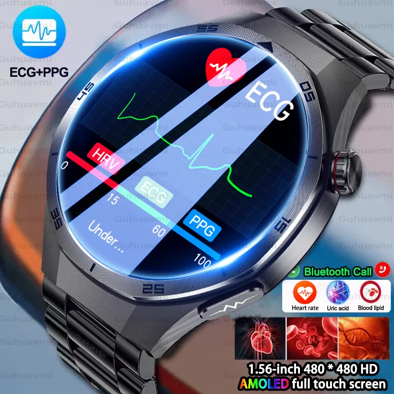 

2025 NEW Health Micro Physical Examination Smart Watch ECG BP Blood Oxygen Uric Acid Blood Fat Temp Bluetooth Call SmartWatch