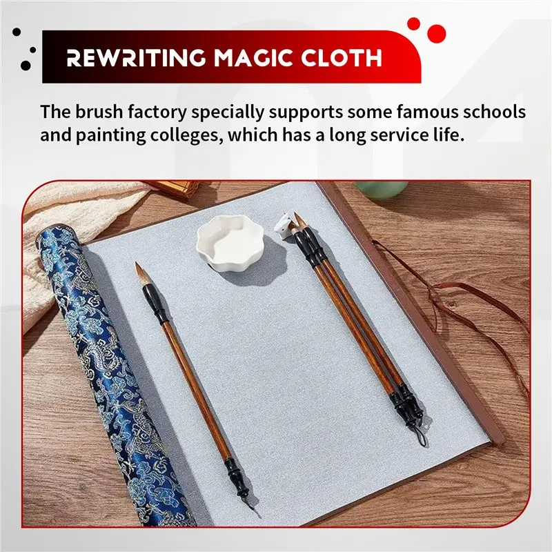 Flash Deal-Inkless Chinese Calligraphy Set Reusable Water Writing Magic Cloth Scroll Traditional Chinese Calligraphy Writing Pen