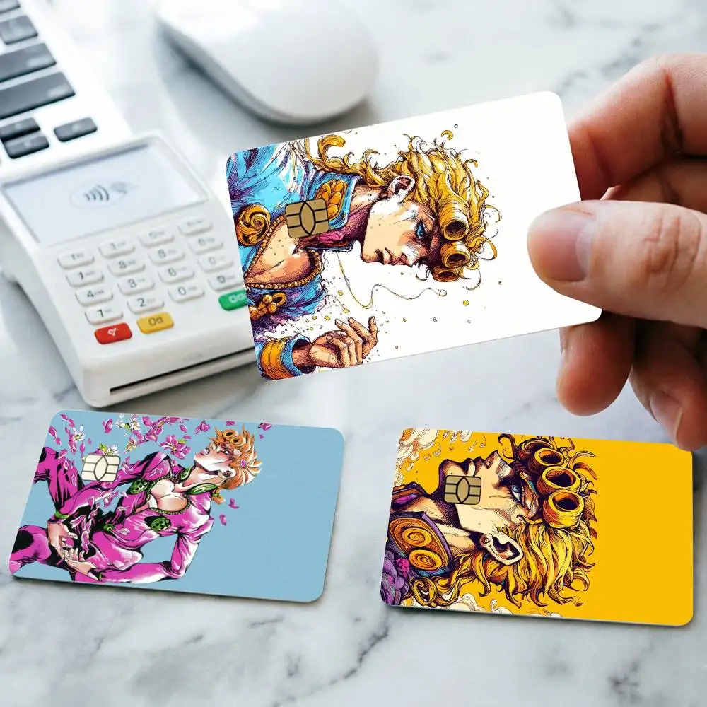 JoJos Bizarre Adventure Giorno Giovanna Credit Card HD Stickers Small Chip Waterproof Sticker Game Card Decal Gift