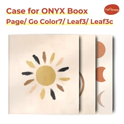 Twosheep Case for Boox Go7 Go Color7 GenII GenI Page Leaf3 Leaf3c 7-inch Magnetic Cover Auto Sleep Abstract art style