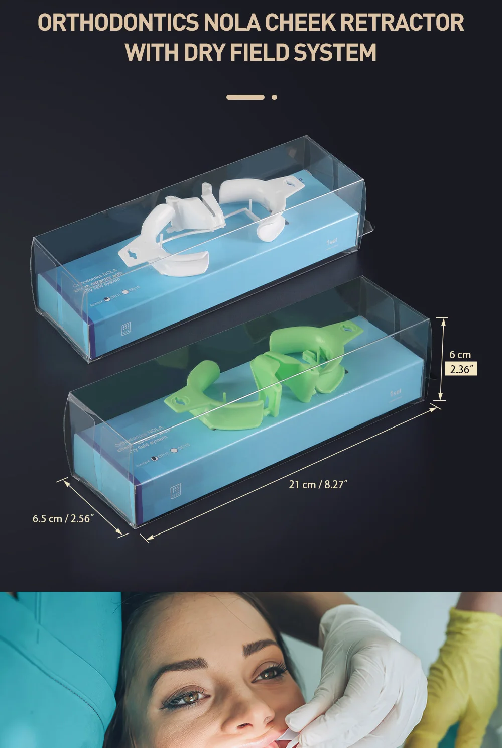 AZDENT Dental-Mundöffner mit Speichelsauger, kieferorthopädischer Nola Lip Cheek Retractor, verstellbares Labor-Trockenfeldsystem – Detail 6