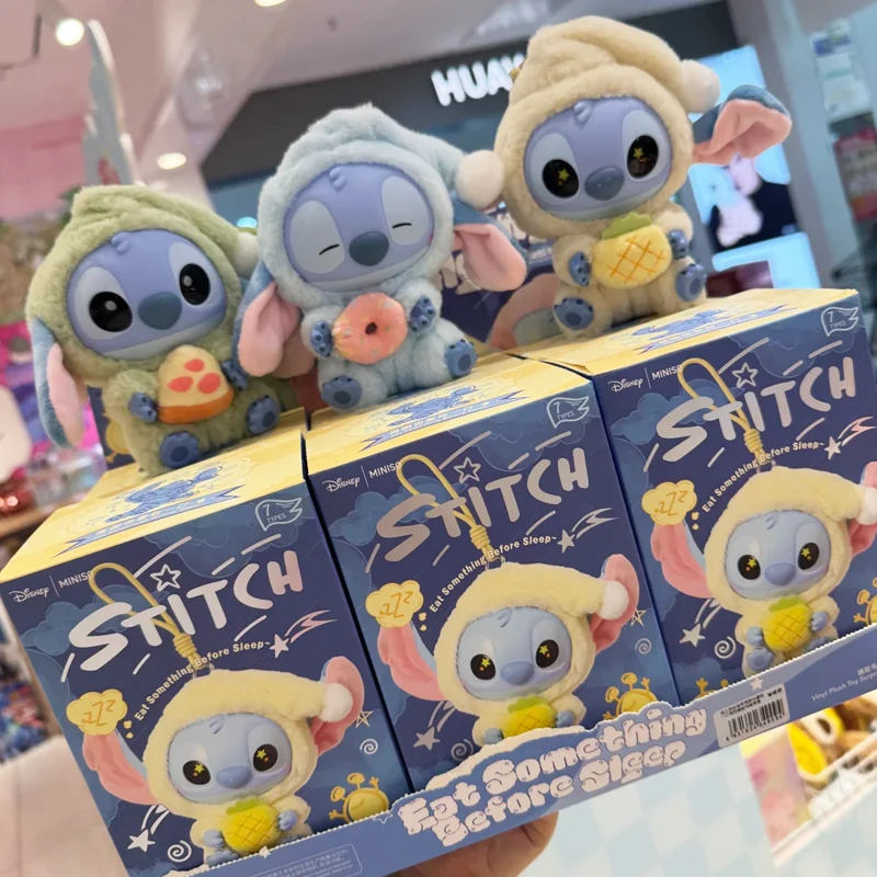 

High-Quality Stitch Toys Plush Doll Vinyl Eat Something Before Sleep Series Keychain Mystery Box Bag Pendant Decor Friend Gift ﻿