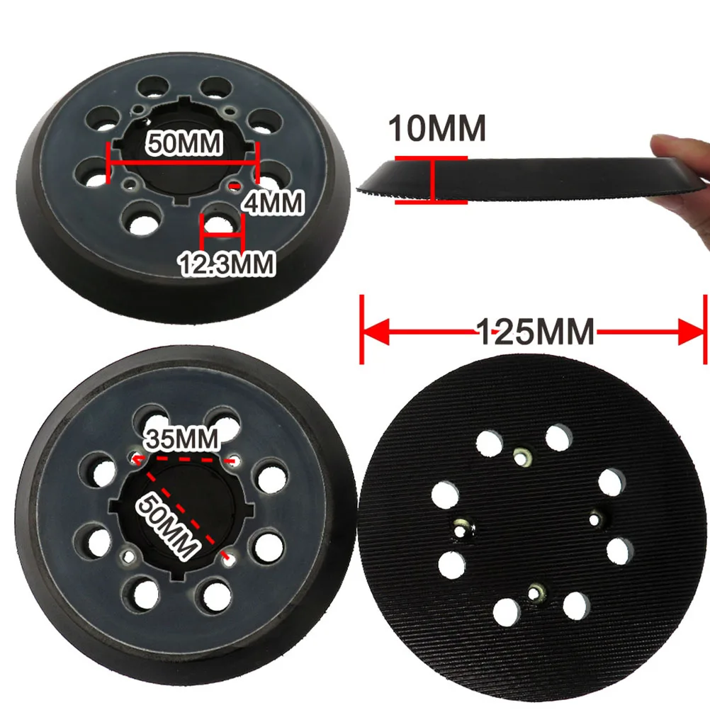 

5 Inch Electric Sandpaper Disc 8 Hole Grinding Polishing Plate High Grade Material Universal Pneumatic Tools
