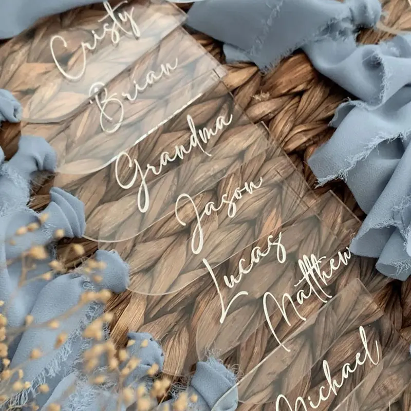 Tarjetas de Acrílico Personalizadas con Nombre, Etiquetas de Regalo para Bodas y Fiestas, Etiquetas de Regalo Personalizadas para Comunión, Tarjetas de Lugar para Mesa de Comedor