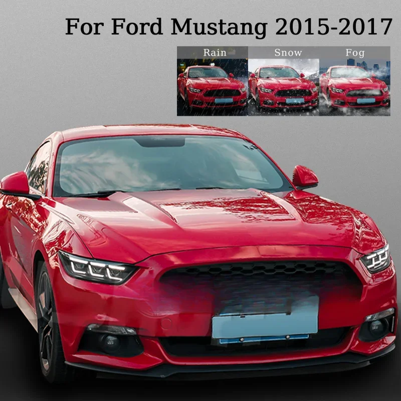 HCMOTIONZ LED Car Front Lamps 2015-2017 High quality DRL Start UP Animation Headlights For Ford Mustang