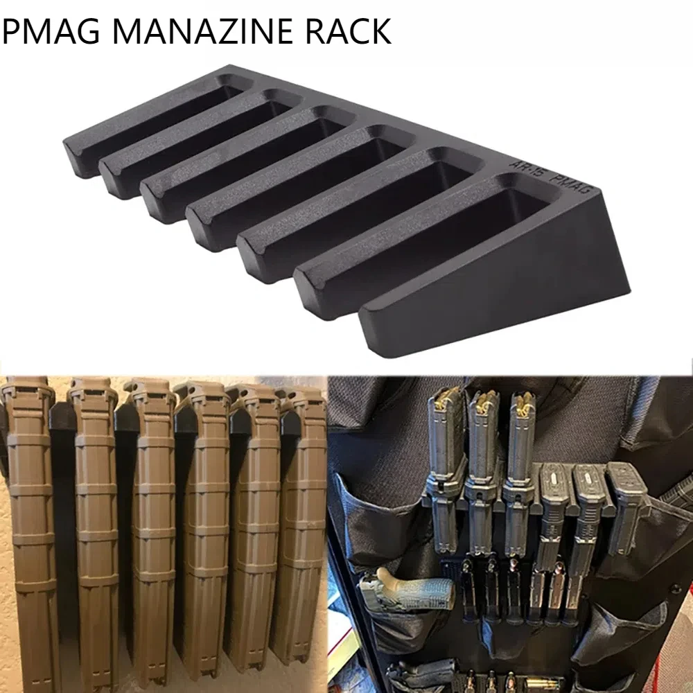 

Knight Tactical 6X Standard Magazine Rack Bracket AR15 PMAG Wall Mount Mag Holder Display Safe Storage Airsoft Accessories