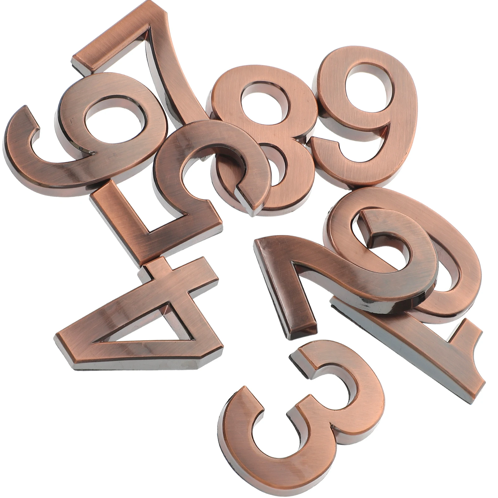 

10 ABS Plastic Door Numbers Adhesive House Address Signs Self Sticking Suitable Doors Apartments Garages Hotels KTV