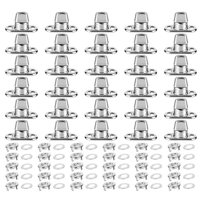 120 Piece Set Grade Twist Lock Fasteners Turn Button Eyelet , Mounting Screws For Canvas Marine Fastener