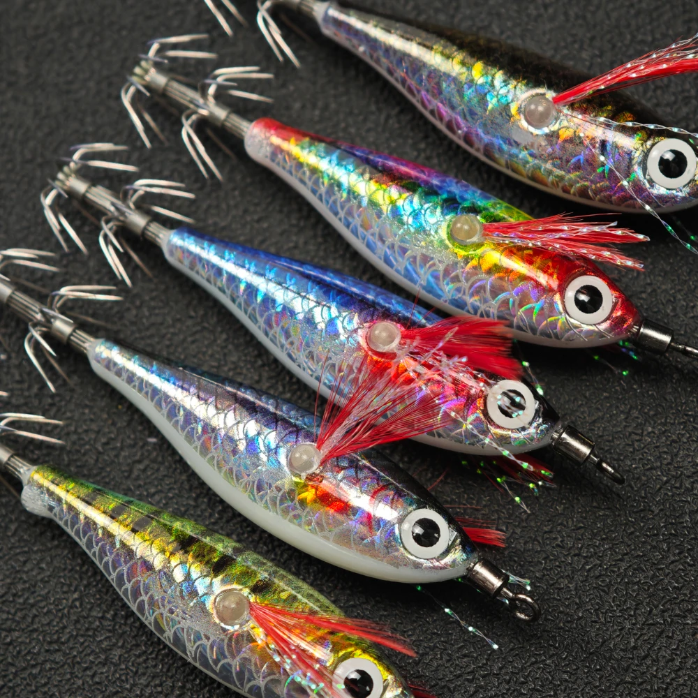 5 Stück 4,5 cm Oktopus-Köder, Tintenfisch-Angelzubehör, Tintenfisch-Jig-Köder, Salzwasser-Garnelen-Köder – Detail 4