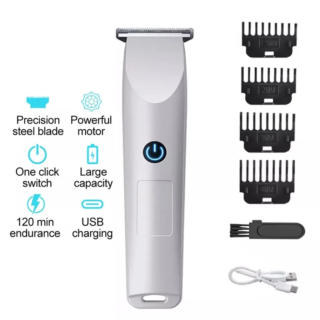 Men Pro Electric Hair Clippers Beard Trimmer Cutting Barber Shaving Machine White