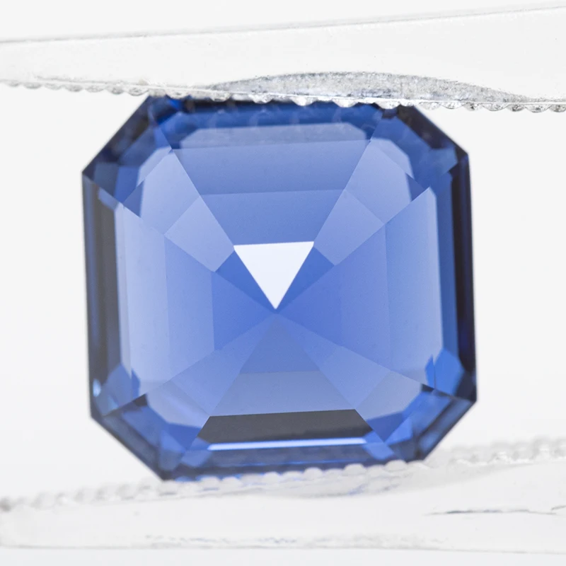 Lab Grown Sapphire Square Asscher Cut Royal Blue Color VVS1 Charms DIY for Jewelry Making Material Selectable AGL Certificate