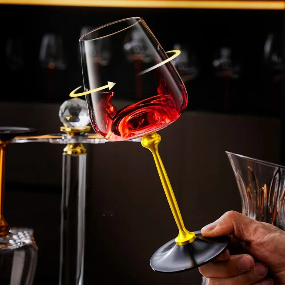 

Clear Rotating Glass Wine Glasses 500ml Thickened Base Crystal Goblet Ergonomic Holder Wine Decanter Glass Cup Cocktails