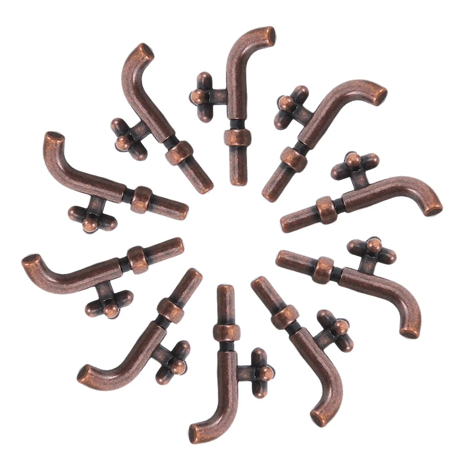 10Pcs Miniature Faucet Dollhouse Bathroom Kitchen Fixture Single Handle Tap Decor Fine Detail Fake Faucet for Mini House