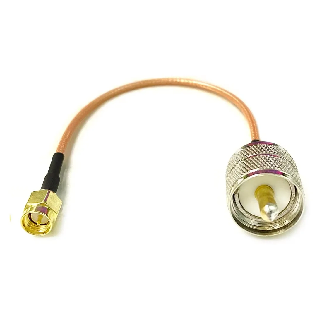 RG316 UHF PL259 SO239 auf SMA Stecker & Buchse Gerader Anschluss RF Jumper Pigtail Kabel 6" 8" – Detail 4