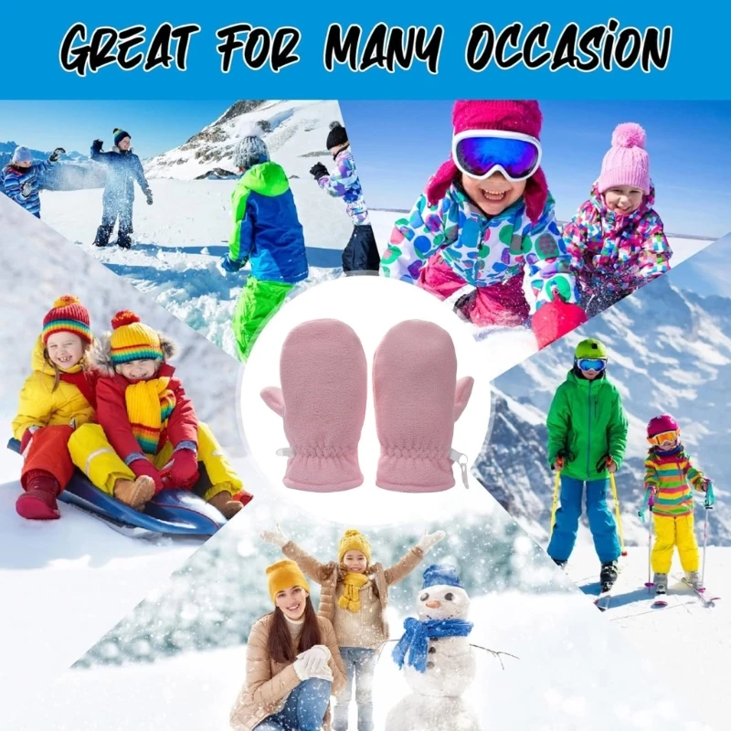 1 Pair Cosy Fleece Winter Mittens for Kids Soft & Breathable Lined Hand Mittens Winter Warm Gloves Fingerless Mitts