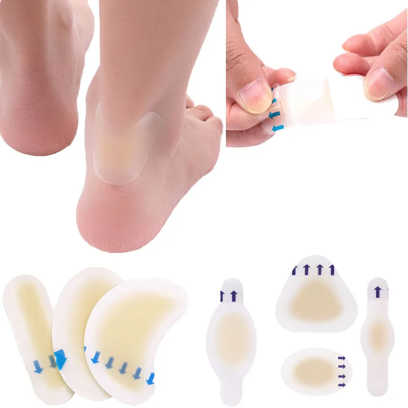

10 Pieces Transparent Invisible Hydrocolloid Heel Stick Anti Abrasion Foot Proof Waterproof Foot Patch In Multiple Shapes