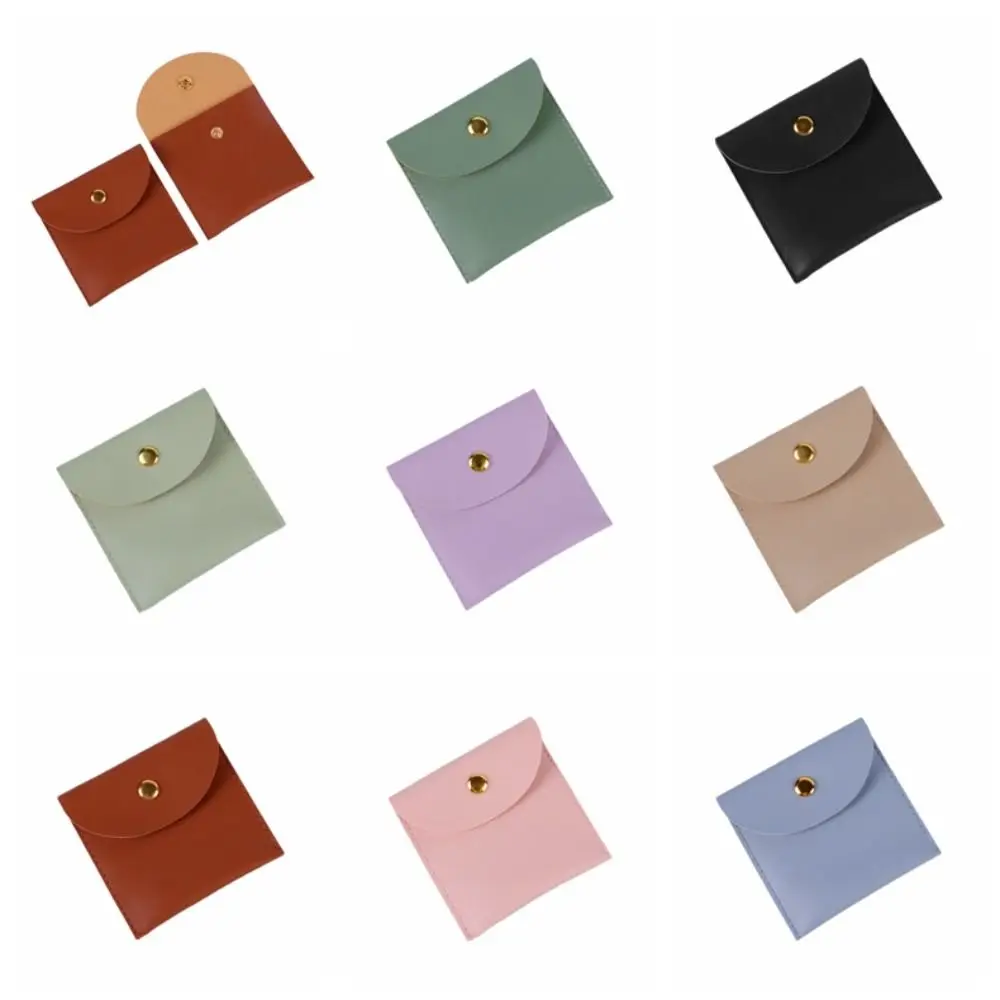 

Pure Color Short Coin Purse Waterproof Large Capacity Jewelry Packing Bag Money Bag Storage Bag Mini PU Leather Wallet