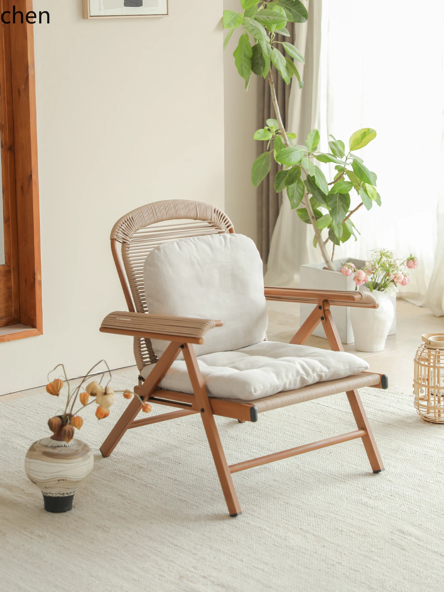 ZML Balcony Table and Chair for Reading and Drinking Tea, Single  Chair for Lunch Break, Foldable Garden Outdoor Table and Chair