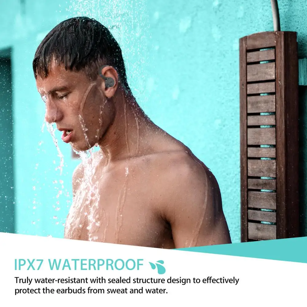 Whizzer TP1S TWS 트루 와이어리스 블루투스 5.0 이어폰, 하이파이 베이스, IPX7 방수 스테레오 헤드셋, 노이즈 캔슬링 헤드폰