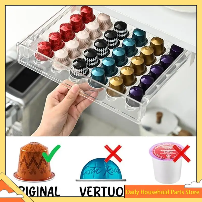 Органайзер для капсул для кофе Fornespresso Держатель для капсул 30 емкостей Прозрачный ящик-органайзер и подставка под шкафом ГОРЯЧИЙ!