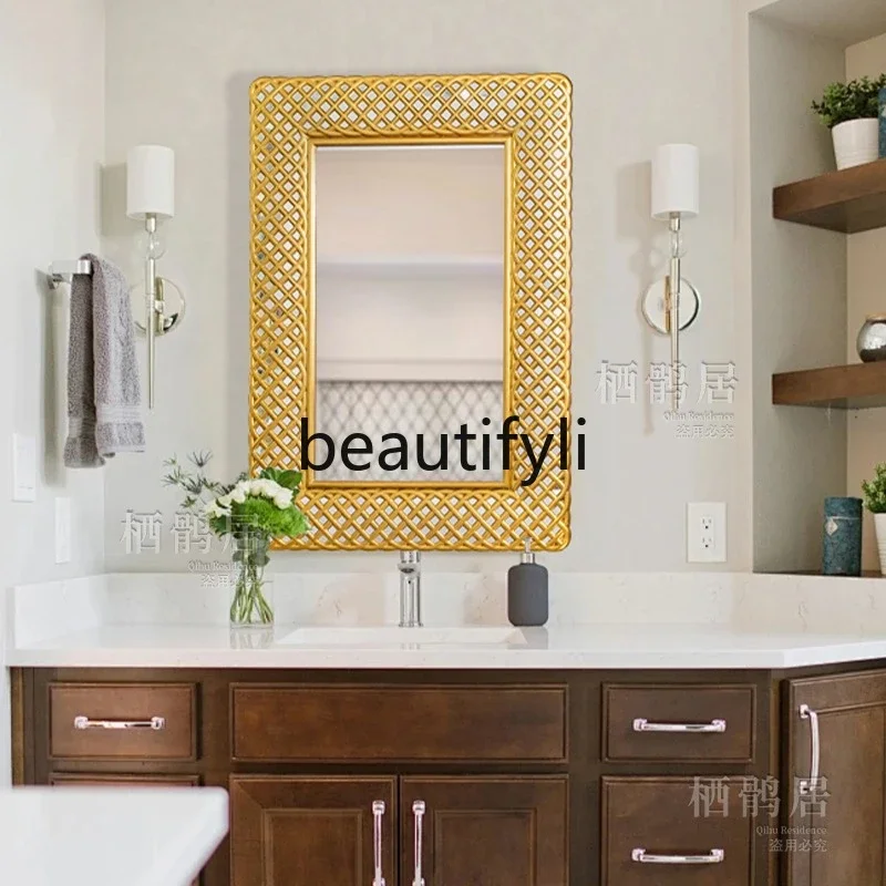 

xzzHandmade floor-to-ceiling full-body mirror, winter wood vanity mirror hanging on the wall, special-shaped wall hanging