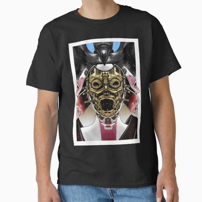 

Robot Geisha V2 Japan Cyberpunk Manga Ghost In The Shell sci fi Cyber girl Dystopian Style Anime Gift T shirt Large size Tops