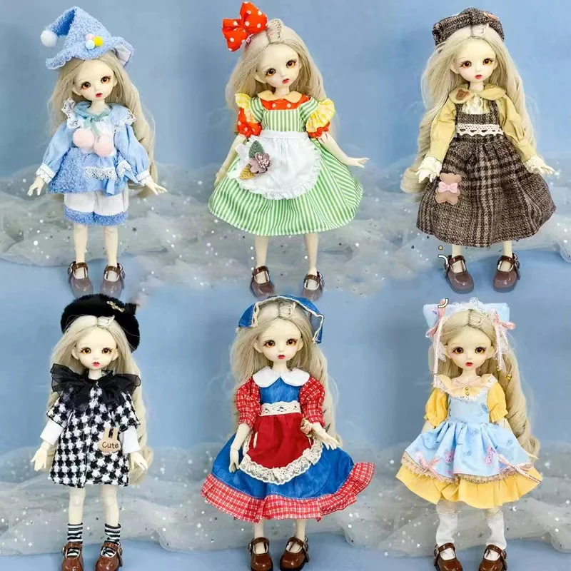 Fashion Cute Casual 30cm Doll Clothes Princess Dress Set 1/6 BJD Doll Outfit Set Girl Toy Gift Doll Accessories Holiday Gift