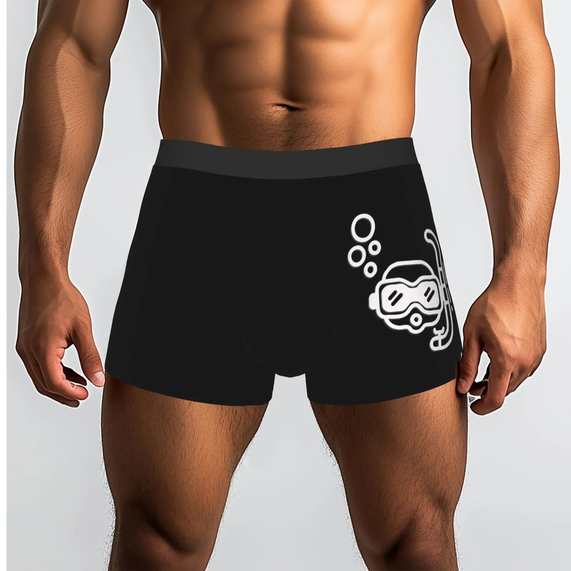 Customized Novelty Diving Scuba Sea Emblem Glasses Symbol Boxers Shorts Panties Men's  Breathable Diver Briefs Underwear