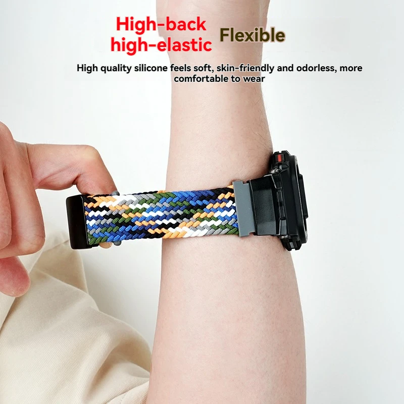 لساعة كاسيو GBD-200 - حزام نايلون مرن مع إبزيم مغناطيسي لسلسلة G-SHOCK GBD-200-1A/RD-4 - الملحقات الرياضية