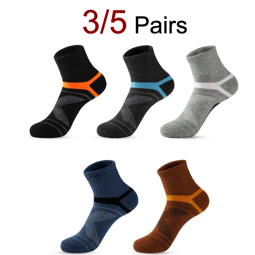 3/5 paires de chaussettes de sport neutres pour la course à pied, confortables, respirantes, anti-odeurs, absorbant la transpiration, chaussettes décontractées de basket-ball toutes saisons