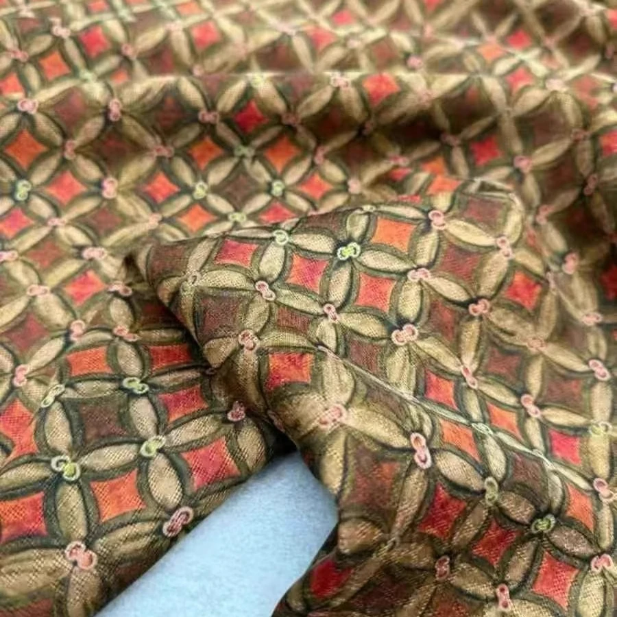 

Шелковая ткань Hualuo шириной 114 см, ширина 25 мм, с китайским традиционным принтом, тяжелая шелковая ткань для горячего сезона, классическая юбка, брюки R2120