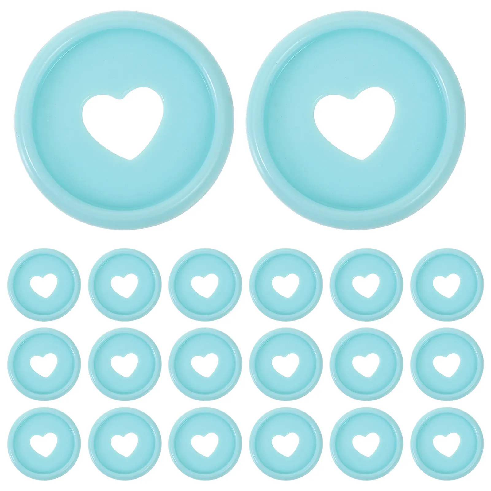 

50pcs Macaron Color Heart Shaped Mushroom Hole Binding Buckles Notebooks Planners Discbound Plastic Lightweight Practical Office