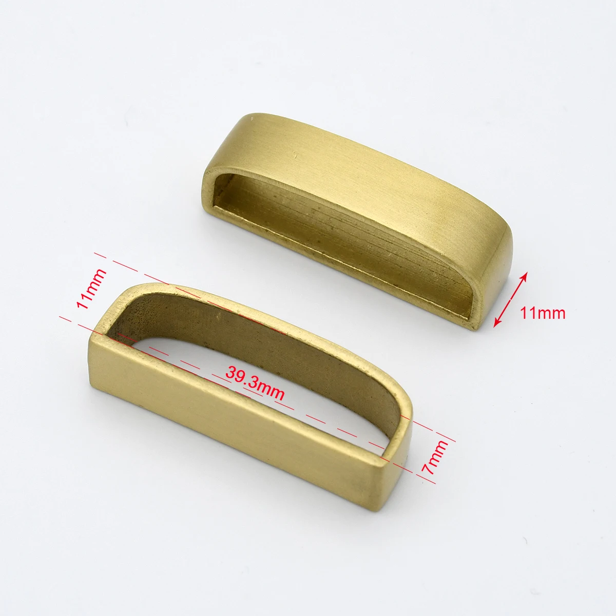 2pcs Brass Belt Keeper Dee Ring Belt Strap Loop Ring Buckle Parts for Leather Craft Bag Strap Belt 35mm 40mm