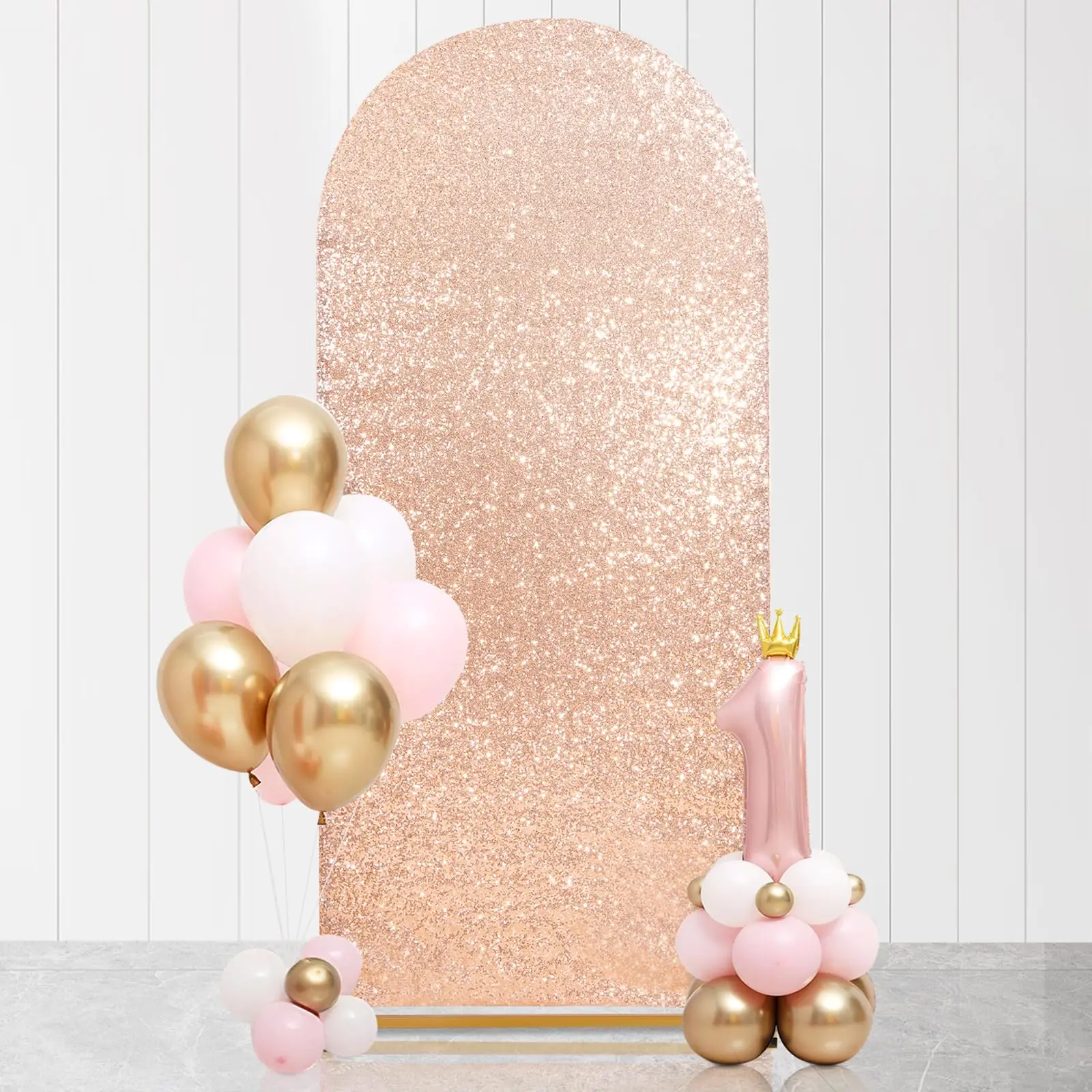Rose Gold Arch Cover Sequin Backdrop Dome Chiara Backdrop Stand Cover Suitable for Wedding Birthday Party Photography Decoration