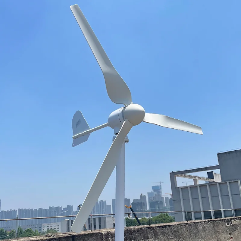 4KW Horizontal Axis Windmill Turbine Generator MPPT Controller 24V 48V Low Noise Small Wind Power System For Home Use Factory
