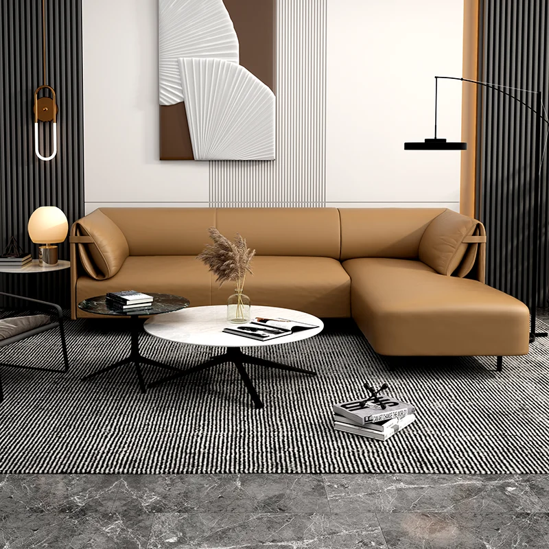 

Best Home Living Room Furniture China Sale American Vintage Corner Imported Luxury Brown Genuine Recliner Office Leather Sofa