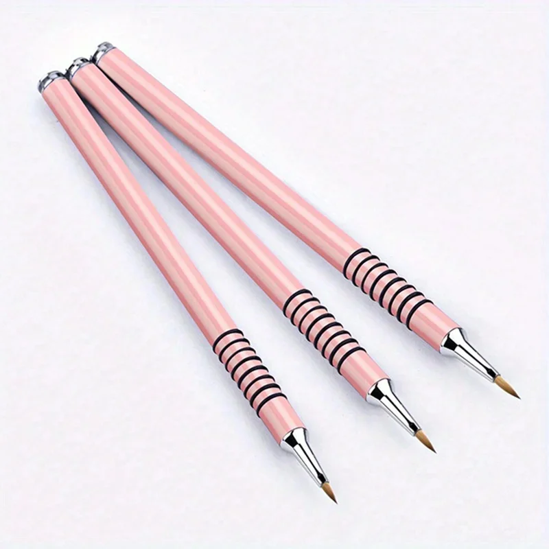 3pc 3d acrílico escova de unhas líquido em pó escultura extensão caneta de construção, projetos manicure arte do prego ponta flor desenho ferramentas caneta