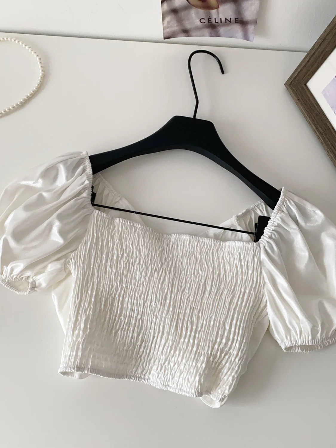 

Dopne Pure Desire Bubble Sve One oulder irt Women Summer Knot Belly Button Slimming Street Sle Sexy Top