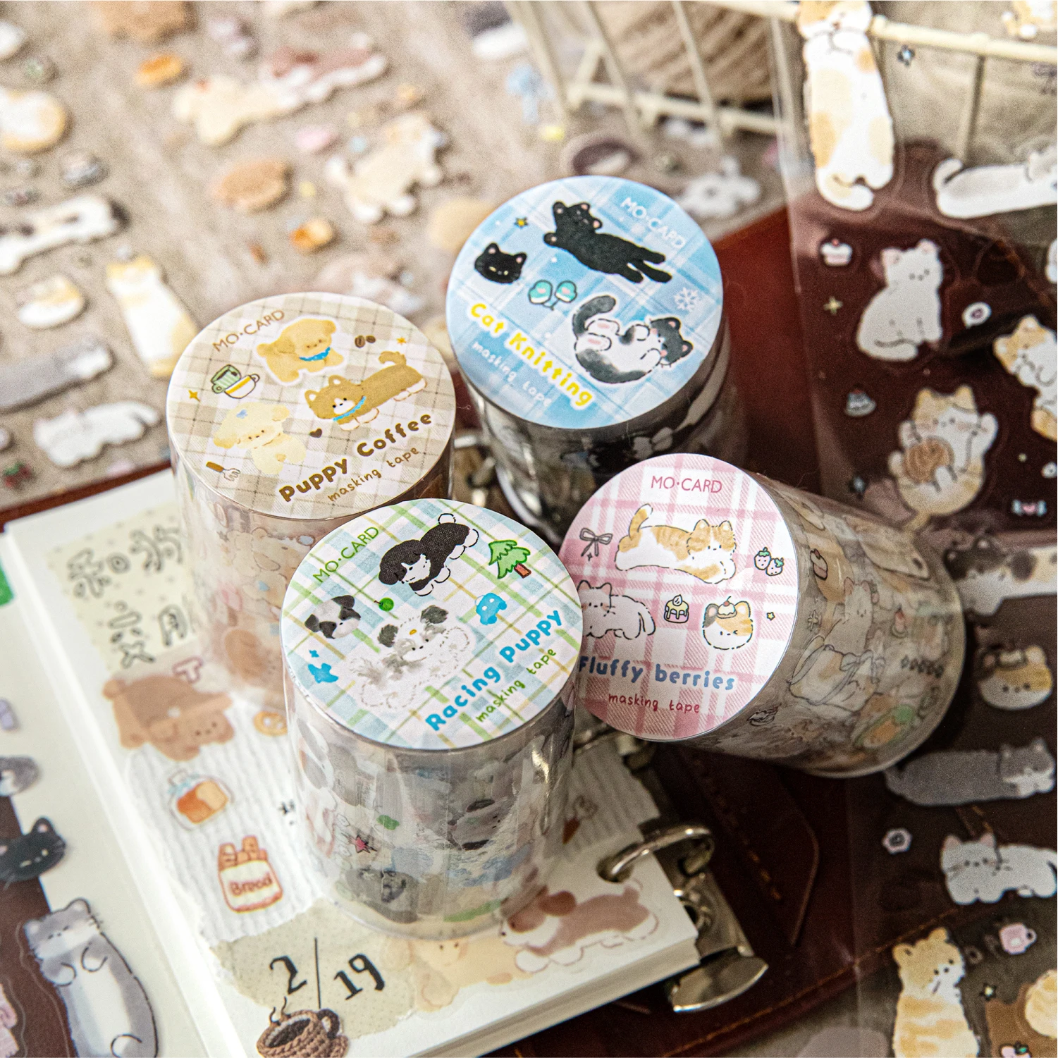 

50mm * 2m Cat and Dog Business Series Kawaii Cartoon Animal Die Cutting Tape DIY Scrapbooking Decor Journal Supplies